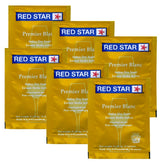 Red Star Premier Blanc six-pack yeast packs for high-quality champagne fermentation.