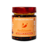 Redbloom Gut-Healthy Chili Crisp jar showcasing fresh flavor and clean ingredients