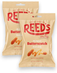 Reed's butterscotch candy bag showing 6.25oz, ideal for sharing at gatherings.