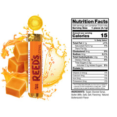 Reed’s butterscotch rolls feature seven individually wrapped pieces per roll for mess-free sharing.