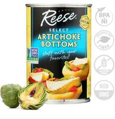 Opened Reese Artichoke Bottoms jar for quick appetizers.
