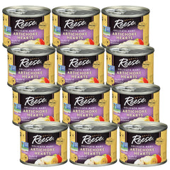 Reese Delicate Baby Artichoke Hearts in a jar, fiber-rich and versatile for salads