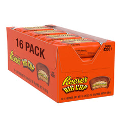 Reese's Big Cup 16-pack back view, shows individually wrapped portions for easy travel