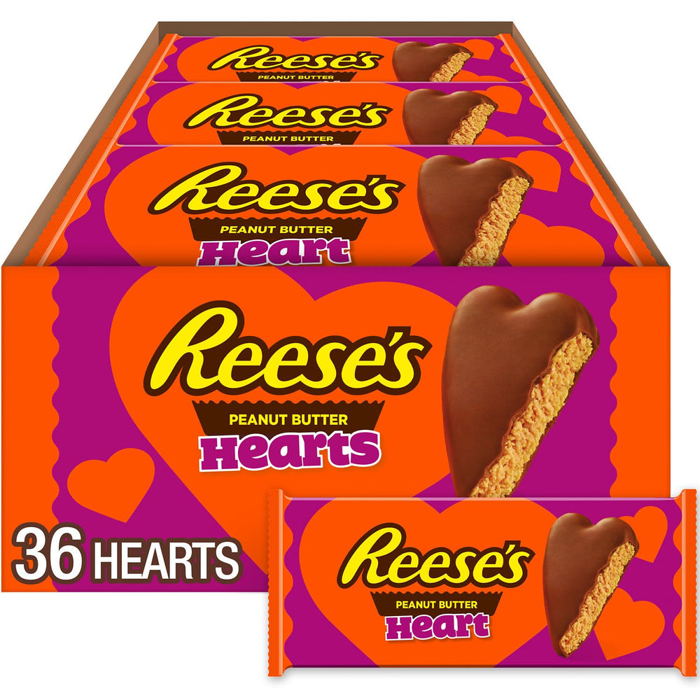 Reese's Milk Chocolate Peanut Butter Hearts bulk box, ideal for gifting.