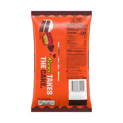 Close-up of red velvet creme filling inside REESE'S Miniatures.