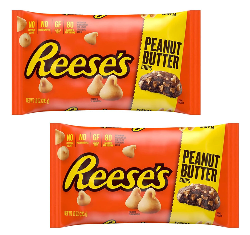 Reese's Peanut Butter Baking Chips – two-pack front view for pantry versatility