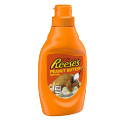 REESE'S Peanut Butter Topping bottle pour highlights smooth, rich flavor for desserts.