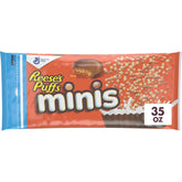 Reese's Puffs Minis in a bowl showing chocolate peanut butter crunch for a quick breakfast.