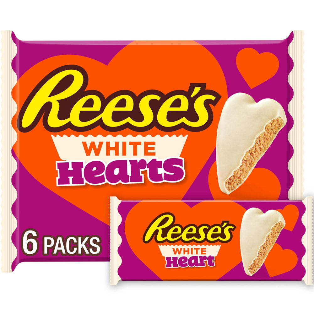 Reese's White Creme Peanut Butter Hearts 6-pack display for gifting