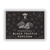 Regalis microwavable black truffle popcorn packaging highlights premium flavor and gift-ready presentation