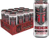 REIGN Inferno Red Dragon bottle highlights bold flavor for energized workouts.