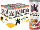 REIGN Storm Peach Nectarine can showcasing clean energy and flavor.