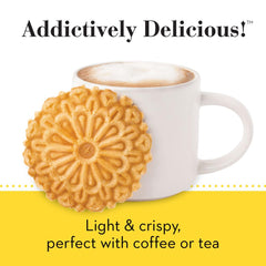 Reko Pizzelle Lemon on a tea plate for a refined dessert option