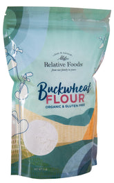 Relative Foods Organic Buckwheat Flour 2lb bag, gluten-free baking staple.