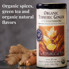 Republic of Tea green tea leaves with turmeric ginger blend aroma