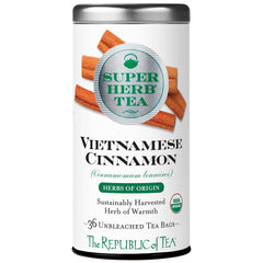 The Republic of Tea organic Vietnamese cinnamon SuperHerb tin with rich aroma