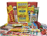 RETRO CANDY YUM 1956 birthday box packaging, ready for gifting and celebrating nostalgic memories.