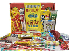RETRO CANDY YUM 1956 birthday box packaging, ready for gifting and celebrating nostalgic memories.