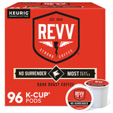REVV No Surrender dark roast K-Cups for bold, smooth morning brew