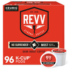REVV No Surrender dark roast K-Cups for bold, smooth morning brew