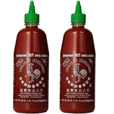 Rex Sriracha bottle pour shows easy-squeeze design for quick heat at meals