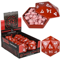 Rhode Island Novelty Boston America D&D D20 sour candy tin side angle, compact display aid.
