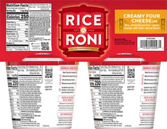 Rice-A-Roni Four Cheese cups microwave-ready for busy weeknights
