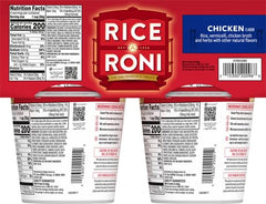Rice-A-Roni Chicken 4pk Cups ready-to-serve setup, ideal for quick lunches.
