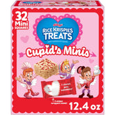 Rice Krispies Treats Mini Marshmallow Cereal Bars with Valentine sprinkles, ideal for sharing at parties.