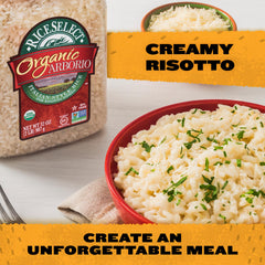 Organic RiceSelect Arborio Rice gluten-free and Non-GMO certification label