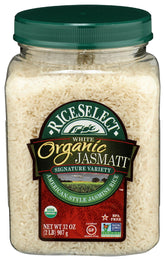 RiceSelect Jasmati Organic Rice basket view shows premium grains for weeknight dinners