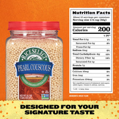 RiceSelect Pearl Couscous cooked serving in a bowl shows versatile Mediterranean-inspired dish