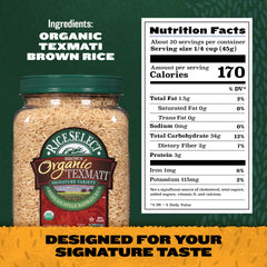 RiceSelect Texmati Brown Rice grains closeup highlighting nutty aroma.
