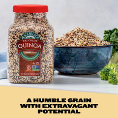 Cooked fluffy Tri-Color Quinoa bowl ready to serve.