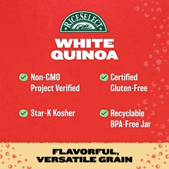 RiceSelect White Quinoa cooking on stove demonstrates quick 15 minute prep.