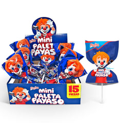 RICOLINO mini paleta payaso chocolate marshmallow lollipops in a gift-ready package.