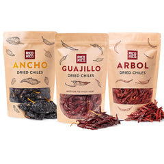 RICO RICO 3-pack packaging preserves freshness for dried chiles