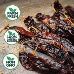 RICO RICO guajillo chile close-up showing vibrant red hue