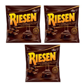 Riesen chewy chocolate caramel bar closeup shows rich texture for a satisfying snack