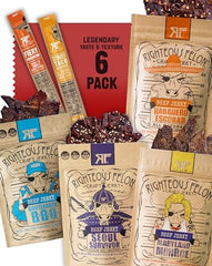 Righteous Felon spicy jerky variety pack on-the-go protein snack.