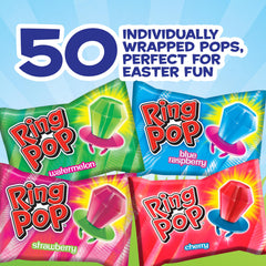 Close-up of the 50-count Ring Pop pack ready for sharing at events