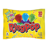 Ring Pop bulk 10-pack with wearable gem lollipops for parties and sharing.