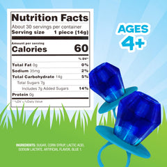Ring Pop Colorfest Blue Raspberry gem on wearable ring for playful snacking.