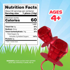 Ring Pop Colorfest Red ring wearable candy, ideal for party favors.