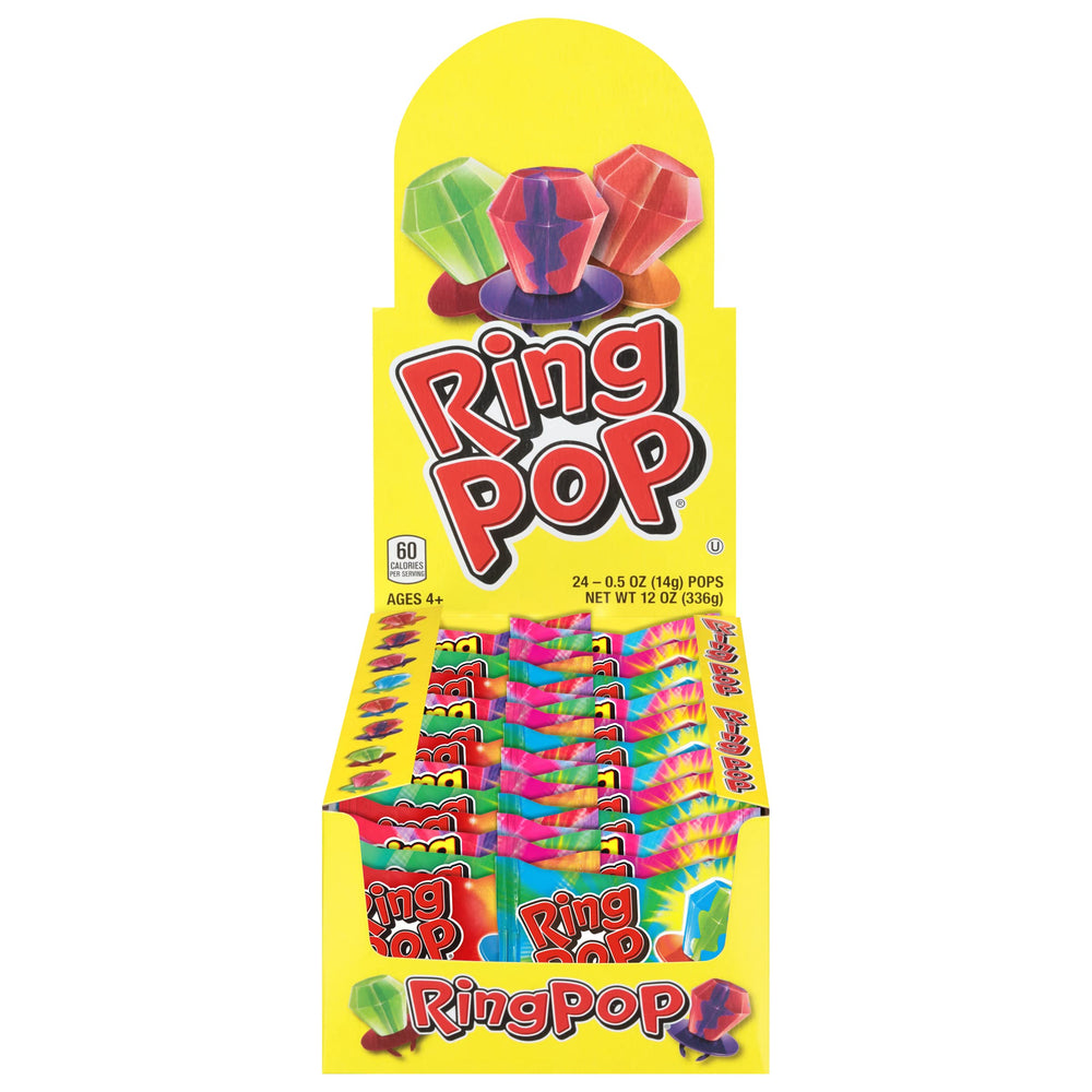 Ring Pop wearable gem-lollipop with strawberry flavor for Halloween fun.