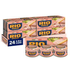 Rio Mare yellowfin tuna in olive oil can front view for quick meals.
