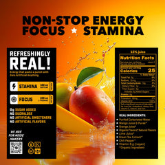 RIOT Energy Mango can pour conveys smooth, tropical energy for workouts or study.