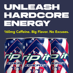 Rip-It Tribute Cherry Lime 12-pack display emphasizes value and on-the-go energy.