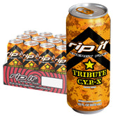 Rip It Tribute CYP-X orange creamsicle can closeup with bold flavor and focus hint.