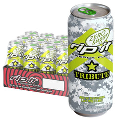 Rip-It Tribute zero sugar mandarin lime 16oz can for a quick energy boost.